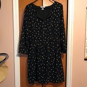 Bar III Black and Taupe Polka Dot Dress. Size XL.